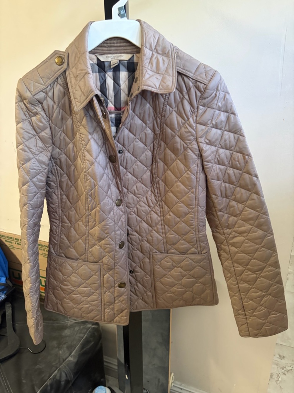 Burberry Quilted Tan Beige Puffer Jacket